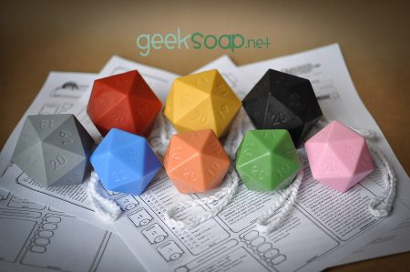 all D20 soap on a roap by GEEKSOAP colors