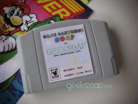 Nintendo N64 game cartridge geek soap by GEEKSOAP.net
