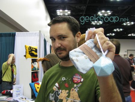 D20 Soap on a Rope geek soap by GEEKSOAP.net held by Wil Wheaton!
