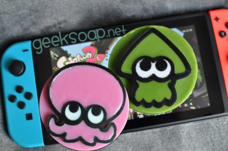 pink and green inkling octoling Splatoon geeky soap by GEEKSOAP.net